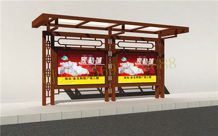 时达广告制品厂 专业打造钢木公交候车亭，引领城市广告设计新风尚